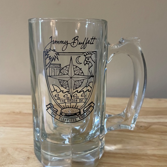 Jimmy Buffett The Order of the Sleepless Knights Heavy Glass Beer Mug 6" - Picture 7 of 8